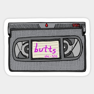 Memories of Butts VHS Homage to Home Videos Sticker